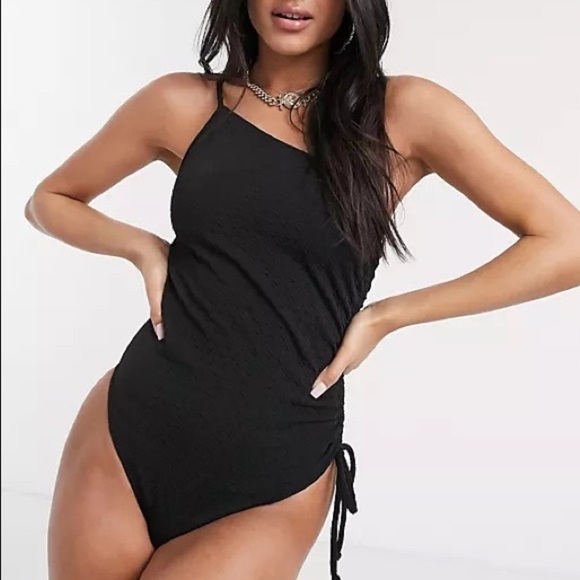Fashion Union One Shoulder Ruched Swimsuit - US 10 - Picture 3 of 7